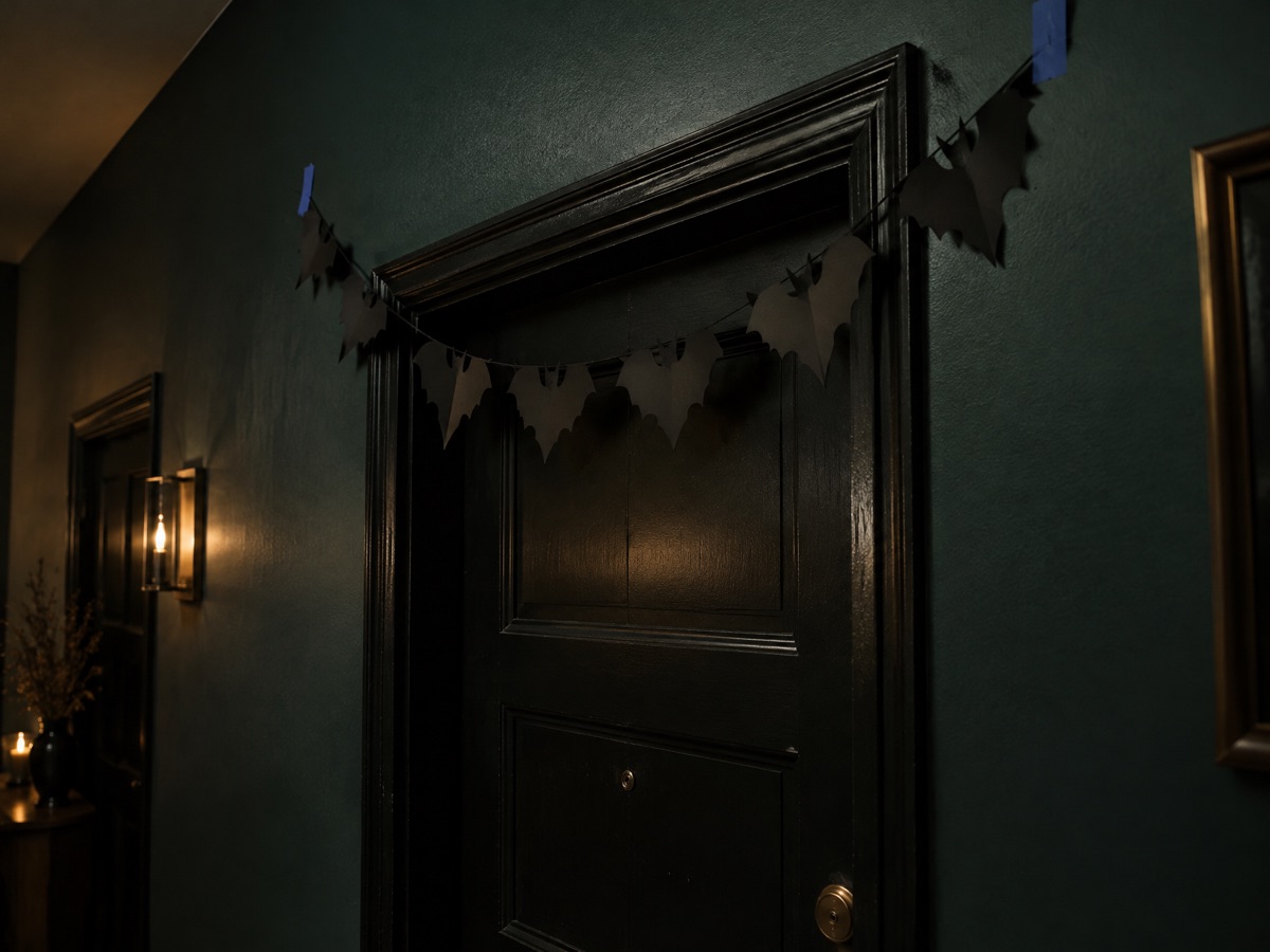 Black Bat Bunting for a gothic apartment entryway