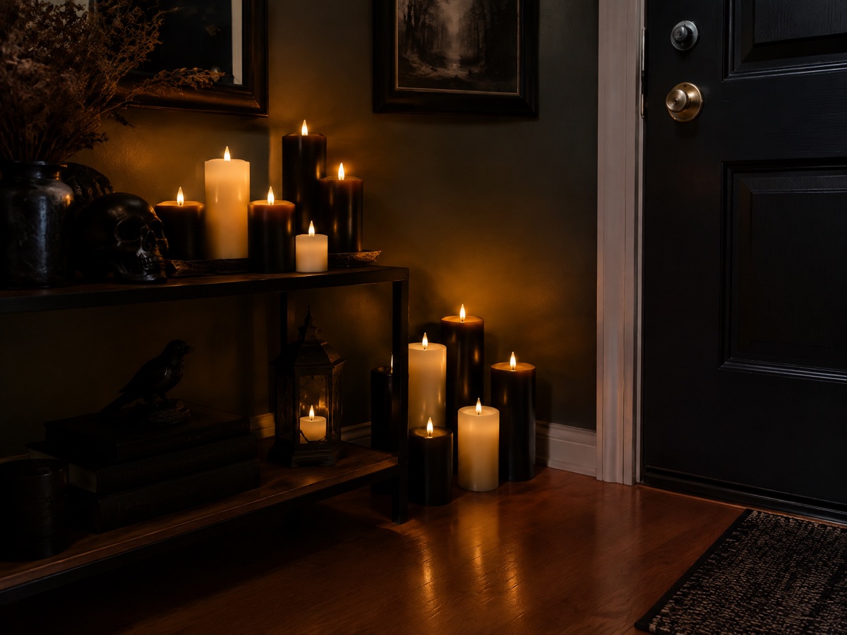 Battery LED Candles for a gothic apartment entryway