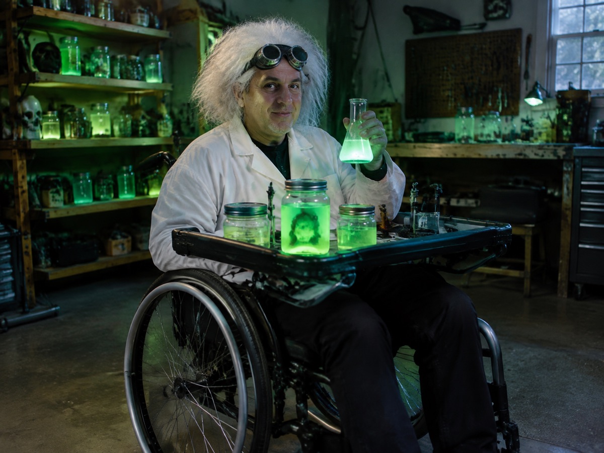 Mad Scientist's Lab wheelchair costume
